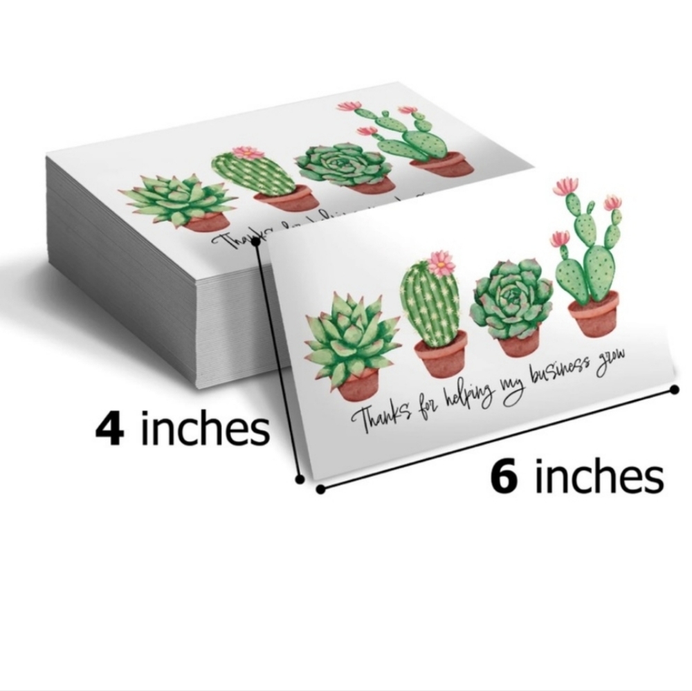 25 Thank you  Cards Captus Insert  cards 4 x 6 inch
